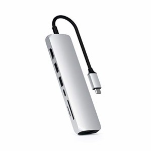 Satechi イーサネット付き スリム 7in1 USB-Cハブ LAN (スペースグレイ) 4K HDMI 60Hz出力, USB-C PD充電 (60W), 2x USB-A 5Gbps高速転送