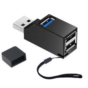 USBハブ 3ポート USB3.0＋USB2.0コンボハブ 超小型 高速 軽量 (ブラック) (USBハブ)