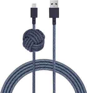 NATIVE UNION (ネイティブユニオン) NIGHT Cable USB-A to ライトニング 高耐久 充電ケーブル アンカーノット付き - (MFi認証) iPhone/iP