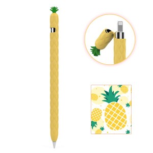 AhaStyle Apple Pencil 第一世代用シリコン保護ケース 果物デザイン Apple Pencil 初代に適用 握り心地アップ (イエロー)…