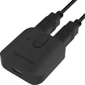 SABRENT usb kvmスイッチ、2ポート入力、キーボード、マウス、ノートパソコン、タブレット、スキャナー、プリンタ−、フラッシュドライブ