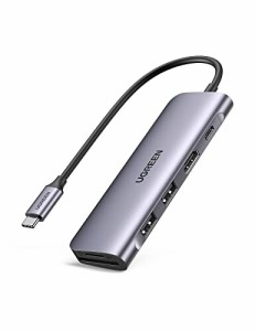 UGREEN USB Cハブ 6-IN-1 Type-C PD 100W 急速充電 4K HDMIハブ USB 3.0 2ポート拡張 SD Micro SDカードリーダー 付き タイプC アダプタ
