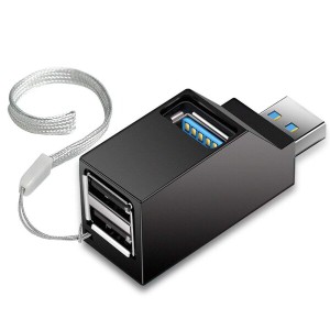 USBハブ、3ポートミニポータブルインラインUSB 2.0ハブ+ USB 3.0ハブノートブックPC用の高速スプリッターアダプター拡張USBフラッシュド