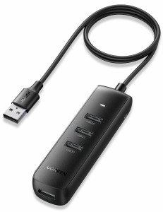 UGREEN USB3.0 ハブ 4ポート hub 100cmケーブル 5Gbps 高速転送 セルフ/バスパワー両対応 Windows/Mac OS/Linux/ChromeOS対応 コンパクト