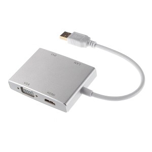 Xiwai USB 3.0 - DVI VGA HDMI HDTV 外部グラフィックスカード & LAN イーサネット RJ45 ギガビットアダプター