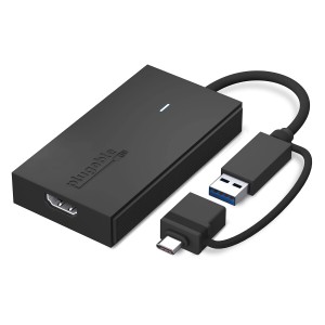 Plugable USB Type-C グラフィック変換アダプター、USB-C HDMI 用 Mac Windows 対応、最大解像度 1080p@60Hz の外部HDMIモニターを接続可