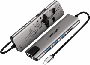USBハブ 9-in-1 USB C HUB Lemorele 4K@30Hz HDMI出力 Type-Cアダプター パンダパターン Laptop/MacBook Pro/Air/iPad Pro/Air/GM-JAPAN/