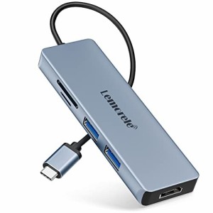 USB type C ハブ マルチポート 5-in-1 Lemorele usb c hub アダプタ 4K&1080P出力 HDMIポート/USB 2.0ポート*2/SDカードリーダー/TFカー