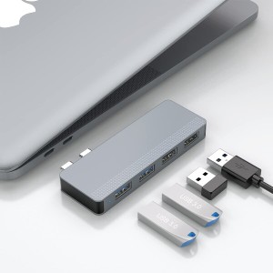 MacBook Pro 2021-2016 用のデュアル USB 3.0 およびデュアル USB 2.0 ポートを備えた USB C Macbookハブアダプター、MacBook Air 2020-2