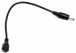 オーディオファン 端子変換ケーブル DCプラグ 外径5.5mm 内径2.1mm DCプラグ - microUSBソケット 給電専用 (マイクロUSB-DCケーブル) USB