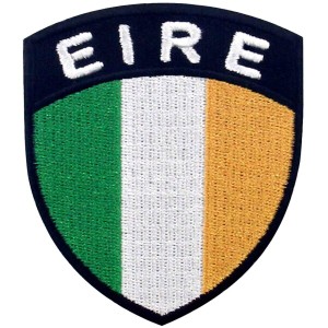 アイルランドの旗の盾刺繍入りアイロン貼り付け/縫い付けワッペン