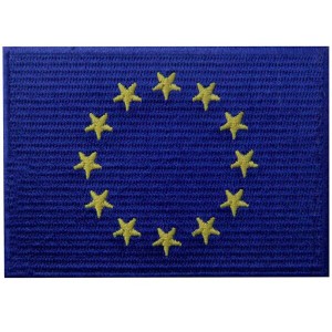 欧州連合 国旗 紋章 アップリケ 刺繍入りアイロン貼り付け/縫い付けワッペン
