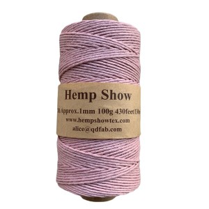 Hemp Show マカロンカラーパレット ヘンプ製1mm 麻紐(ヘンプ100%) 130m巻 (タイム(紫みの赤）)