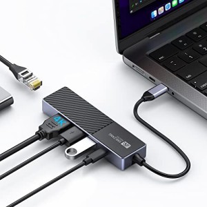 USB C ハブ 5 ポートドッキングステーション usb 変換アダプタ タイプc 有線lanアダプター USB TYPE C ハブ 高速データ転送 スリム設計 M