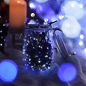 Bonarca イルミネーションライト 電池式  LED 12m 150球 ブルー×ホワイト 点灯パターン8種類 イルミネーション クリスマス ツリー 自動