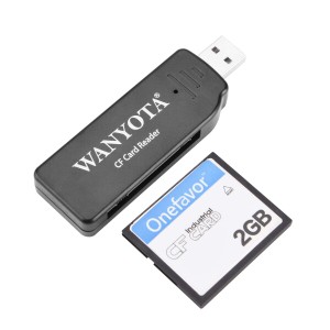 WANYOTA USB 対応 CFカードリーダー Type-A USBコネクタ、CFポート 高速転送 ブラック
