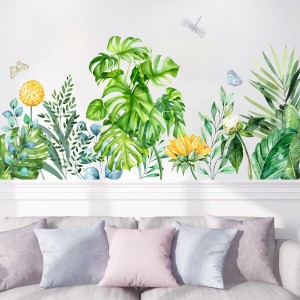 ZARROUEA 花ウォールステッカー つる植物 つりラン 緑の植物 部屋の壁のシールリビングルームの壁のシールDIY モダンアート ポスター ウ
