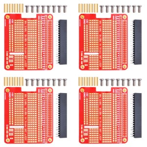 GeeekPiプリント回路基板4個プロトタイプブレイクアウトDIYブレッドボードPCBシールドボードキットラズベリーパイに適しています43 2 B +