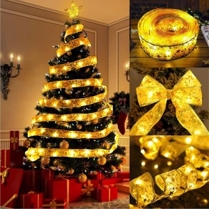 クリスマスリボン ライト 3M 30LED 電池式 christmas tree fairy lights クリスマス ツリー ライト 人気 クリスマス 飾り付け ライト LED