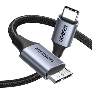 UGREEN USB C to Micro Bケーブル 1m USB 3.1 10Gbps高速データ転送 外付けhddケーブル マイクロB変換ケーブル 外付けHDD/SSD ハードドラ