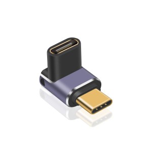 Poyiccot USB C L字 コネクタ、USB Type C L字 変換アダプタ上下 L型 USB-C メス to USB-C オス 変換アダプタ LEDライト付き対応Thunderb