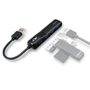 KIWIFOTOS USBハブ USB 3.0 ハブ 4ポートハブ 10cm ケーブル 5Gbps高速転送 バスパワー スリム設計 軽量 コンパクト ポータブル MacBook/