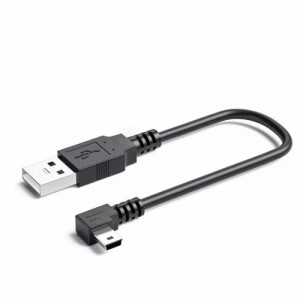 KKM-ラブショーUSB 2.0 ミニケーブル USB(A)オス-USB(miniB)オス L型 上下左右90°方向変換ケーブル 金メッキ付き 高速480Mbpsのデータ転