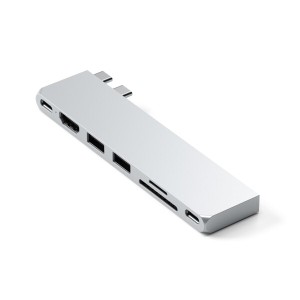 Satechi USB-C Pro ハブ スリム (シルバー) 多機能USB4, 4K 60Hz 出力, USB3.2 Gen 2, SD/MicroSDカードリーダー, 100W PD充電, USB-A 10