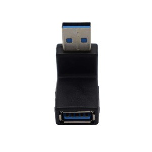 ViViSunUSB3.0対応 L字型アダプタ90°垂直 USBアダプタ 方向変換 USB3.0-A(オス)／USB3.0-A(メス） (下Ｌ)