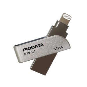PioData iXflash 512GB iPhone/iPad用フラッシュメモリ USB3.1 Apple MFi認証 Lightning外付USBメモリー iOS/Windows/Mac用 写真と動画 