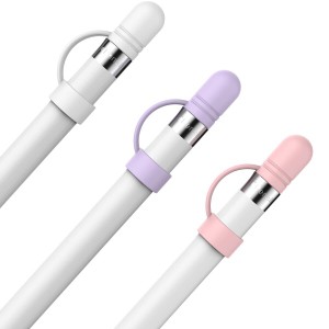 AhaStyle Apple Pencil用シリコンキャップ 交換品 紛失対策 Apple Pencil 第一世代対応 三つ入り (ホワイト、パープル、ピンク)