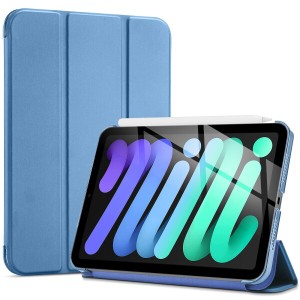 ProCase iPad Mini6 ケース 2021 8.3インチ、スリム 三つ折りスタンド ハードバックカバー、適用機種：iPad Mini 6世代 2021 -ブルー
