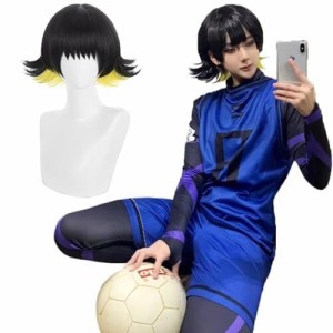 (NOKIJP) ブルーロック コスプレ 蜂楽 廻 コスプレ衣装 ウィッグ付き 蜂楽廻 サッカー ユニフォーム トレーニングウェア チームZ ばちら 