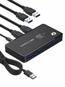 「VCOM 専門店」USB 3.0 切替器 PC2台用 USB3.0ポート*4 USB 切り替え スイッチャー 5Gbps高速転送 プリンタ マウス キーボード パソコン