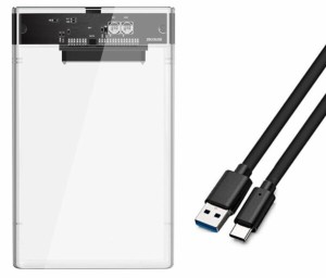 TAORAYO 透明な 2.5インチ HDD/SSDケース USB 3.1 Gen1接続 SATA III対応 HDD/SSD 外付け ドライブ ケース ネジ&工具不要 簡単着脱 最大