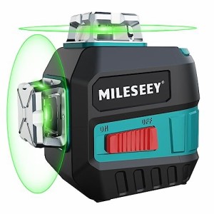 MiLESEEY レーザー墨出し器 グリーンレーザー 25m作業範囲 コンパクト 自動補正機能 輝度調整可能 充電式 磁気ホルダー付き 日本語説明書