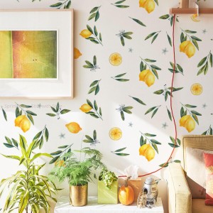 新しいレモン果物の家庭用壁紙ステッカーリビングルーム寝室キッチン装飾壁貼りはがせる