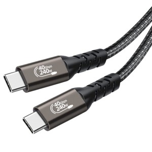 Thunderbolt 4 ケーブル 1m USB4対応 Popolier (USB-IF認証 / 240W出力 / 40Gbps高速データ転送 / 8K@60Hz 映像出力 ) サンダーボルト 4