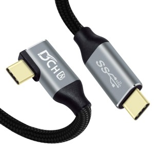 DCHAV USBC USBC ケーブル 1m L字 PD 100W 20V 5A 超急速充電 4K 60Hz 映像出力 USB3.1 Gen2 10Gbps 高速データ転送 USB Type-C ケーブル