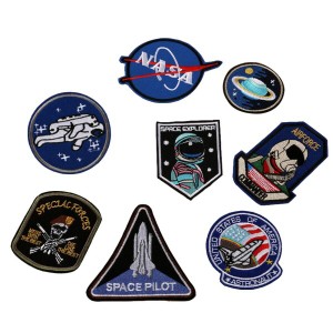 XUNHUI ワッペンNASA宇宙飛行士人工衛星宇宙船アップリケアパレル服刺繍手作り手芸 8枚