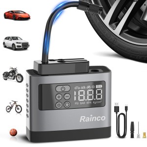 Rainco GTI50 空気入れ 電動 小型 電動空気入れ 自転車空気入れ 贈り物 最高のプレゼント 空気圧指定可 騒音が少ない 自動停止保護 携帯