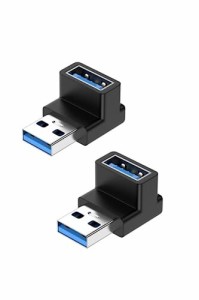 YFFSFDC usb変換アダプタ USB 3.0 アダプタ L型 2個セット 10Gbps高速データ伝送 usb l字/type a l字 小型 軽量 usb3.0オス usb3.0メス 