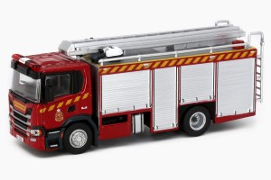 Tiny City 1/76 スカニア 香港消防局 ポンプ車 (F5201) (新車バージョン) ダイキャストカー ミニカー