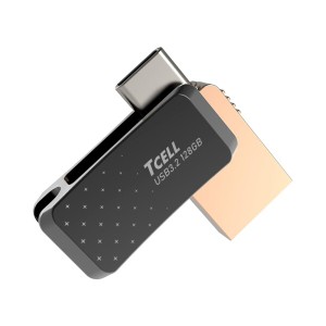 TCELL 芸妓のロマン 128GB Type-C/ USB3.2 Gen1-A/両コネクタ搭載 OTG USBメモリー (星空ブラック) 亜鉛合金 対応 usbメモリー iPhone/iP