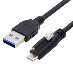 chenyang USB 3.0 - USB C ロックコネクター データケーブル パネルマウントネジ付き 産業用カメラ用 2.0M