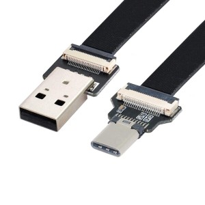 ChenYang CY タイプA USB 2.0 オスからType-C USB-CオスデータフラットスリムFPCケーブル 20cm FPV & ディスク & 電話用