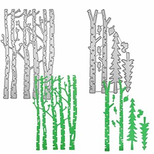 AFUNTA 木の葉ダイカット 2 個 切り株葉カード作成用ダイス 木の幹カッティングダイ エンボスステンシル DIY スクラップブックアルバム装