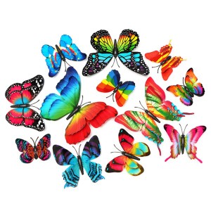 Mestiker 双?立体 3D 蝶 ウォールステッカー 12枚 DIY パープルです かわいらしい蝶の部屋かざり 蝶 壁紙 立体 3D蝶 シール かわいい ウ