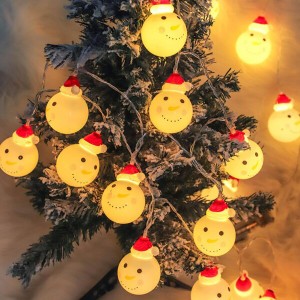 LEDイルミネーションライト 電池式 可愛い 雪だるデザイン クリスマス 電飾 装飾 室内 デコレーション クリスマスツリーの飾り 電球色 (2