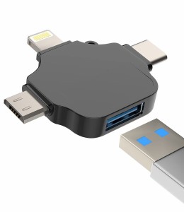 USB-C Micro usb Lightning USB 変換 アダプタ(3in1)USB3.0 OTG 分岐 コンバーター アップル タイプcプラグUSB A to C マイクロusbライト